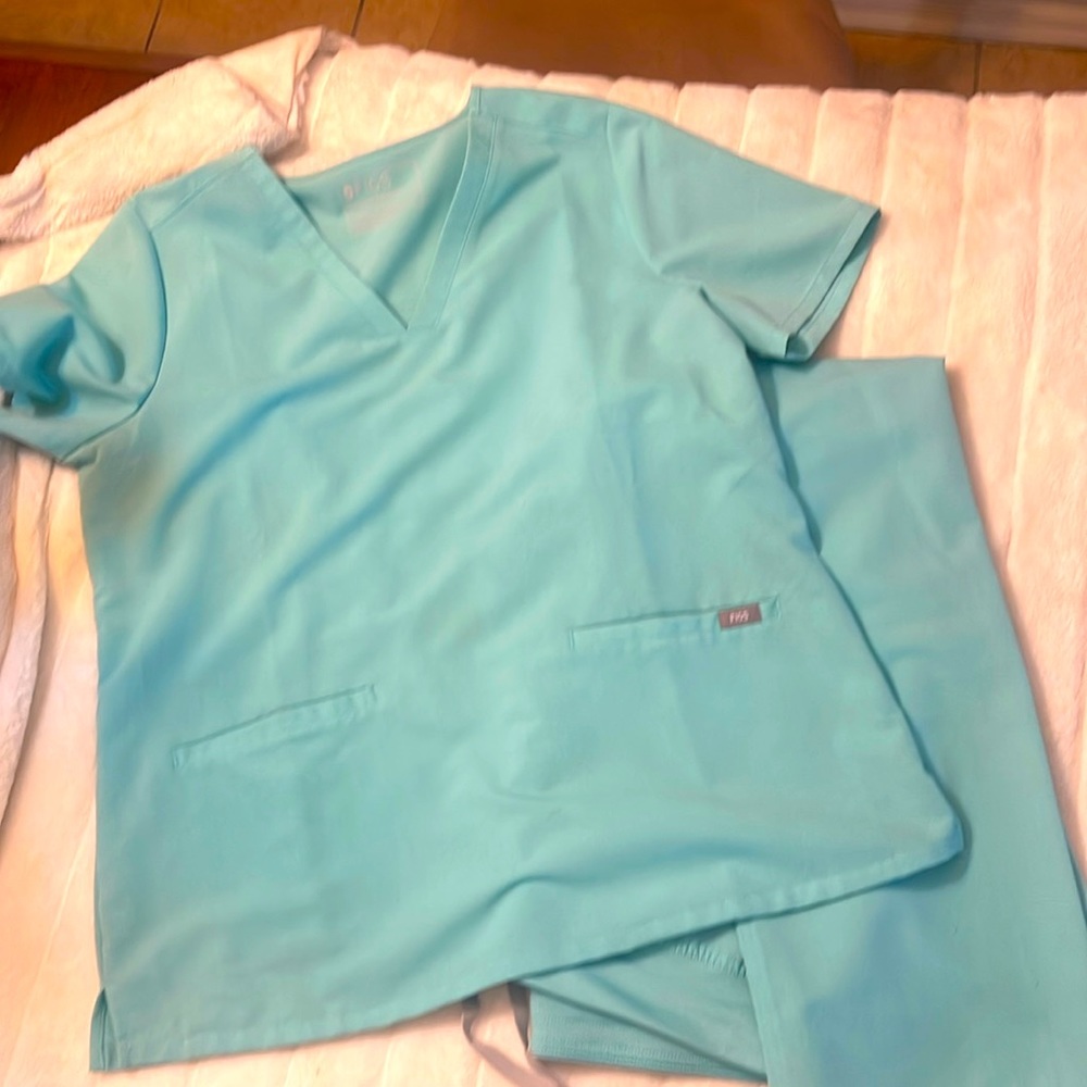Figs scrub set, sky blue/ turquoise